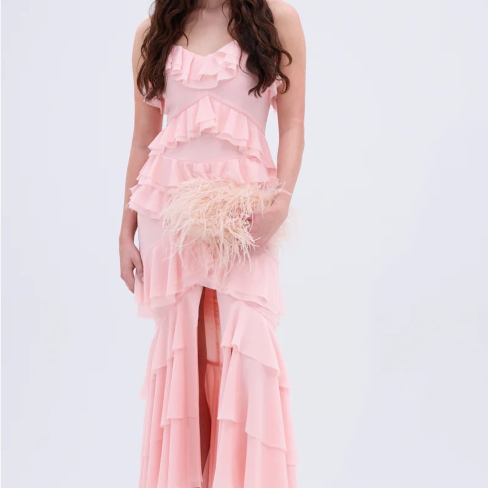 Elegant Pink Ruffled Dress RETAILS 119